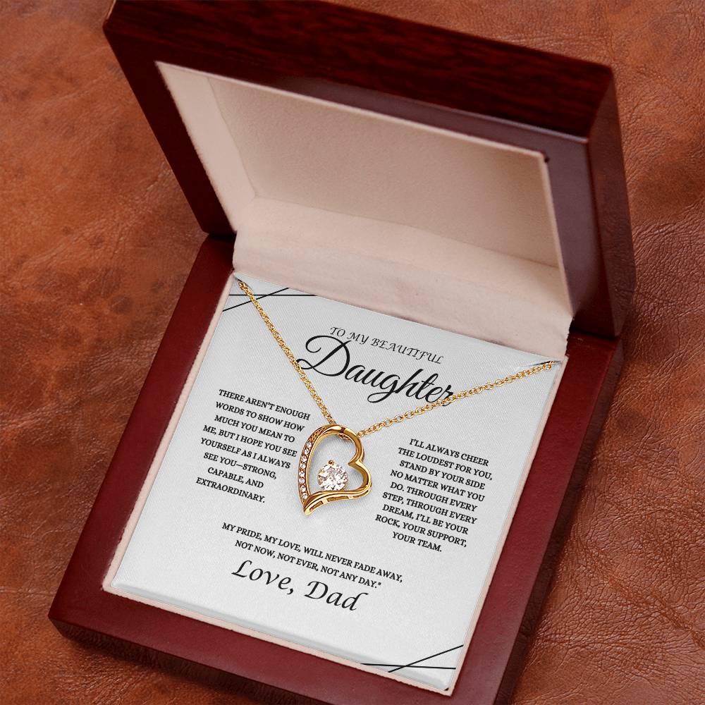 To My Beautiful Daughter - Forever Love Necklace