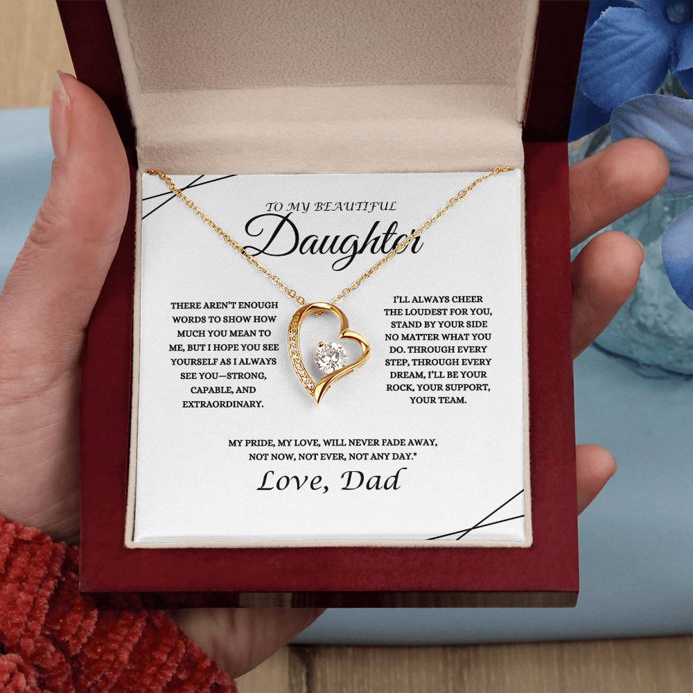 To My Beautiful Daughter - Forever Love Necklace