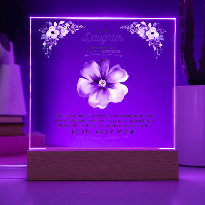 To My Sunshine Daughter From Mom | Acrylic Square Plaque