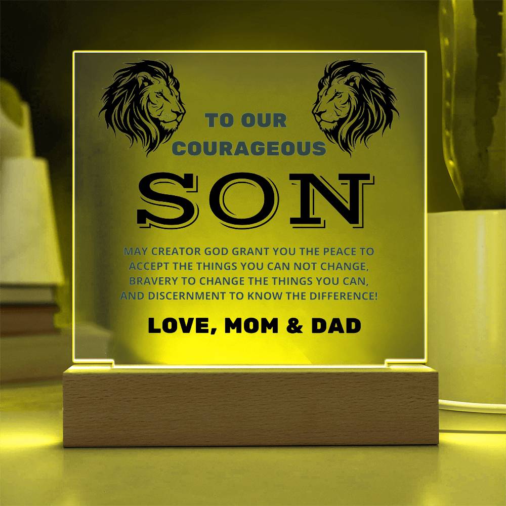 To Our Courageous Son | Acrylic Square Plaque