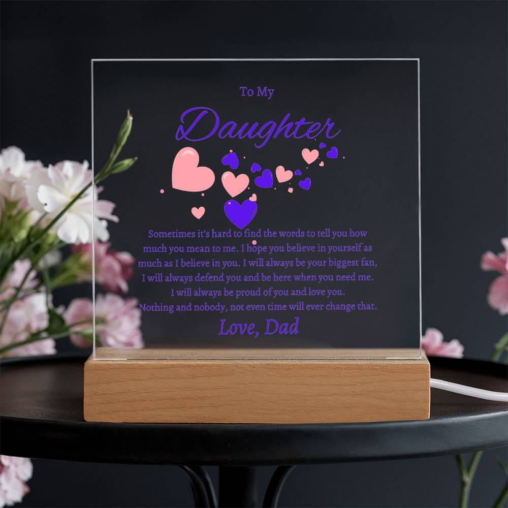 To Daughter From Dad | Acrylic Square Plaque