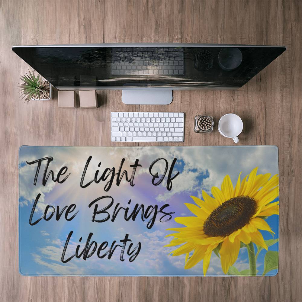 The Light Of Love Brings Liberty | Colorful Background | Desk Mat