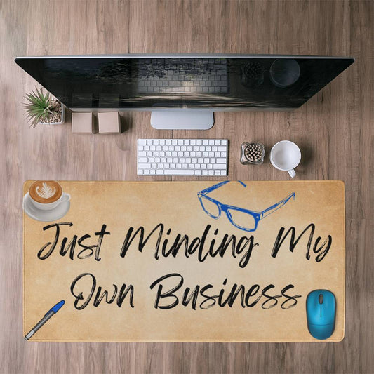 Just Minding My Own Business | Colorful Background | Desk Mat