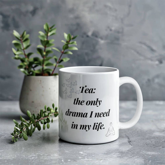 Drama Free | White Ceramic Mug