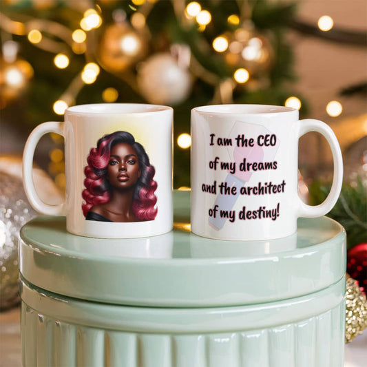 Glam Mug | CEO of Dreams: Empowerment for Visionary Women | White Ceramic Mug