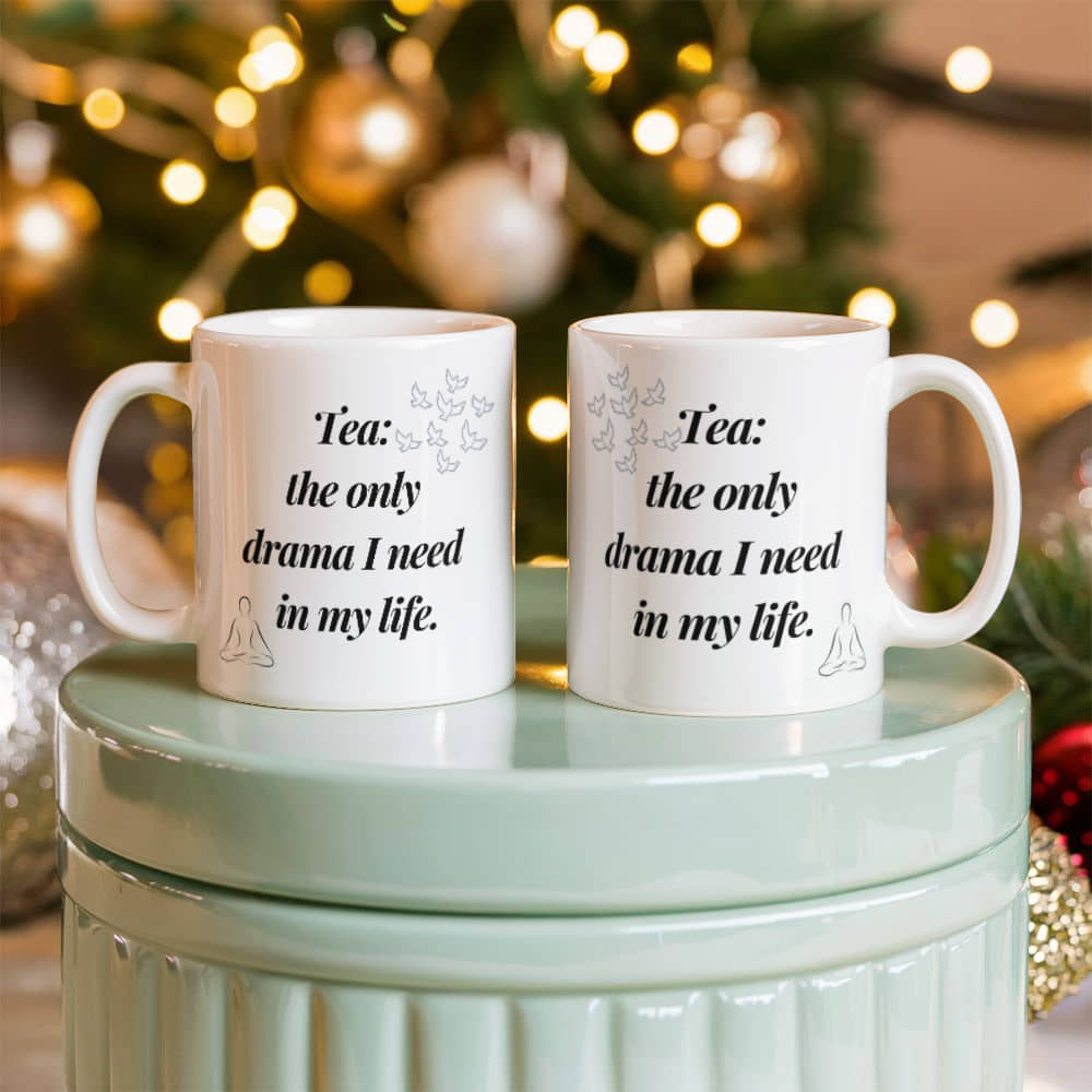 Drama Free | White Ceramic Mug