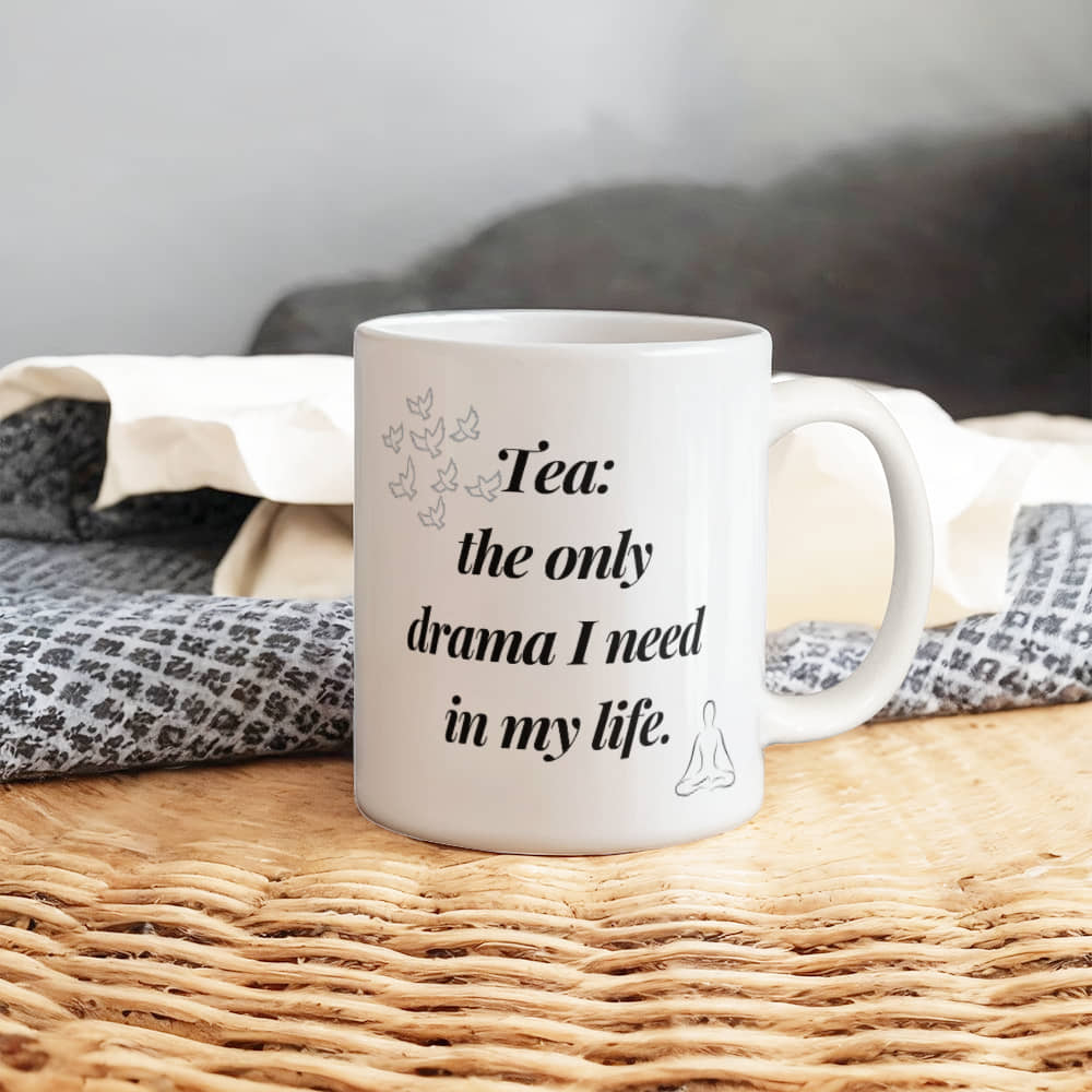 Drama Free | White Ceramic Mug