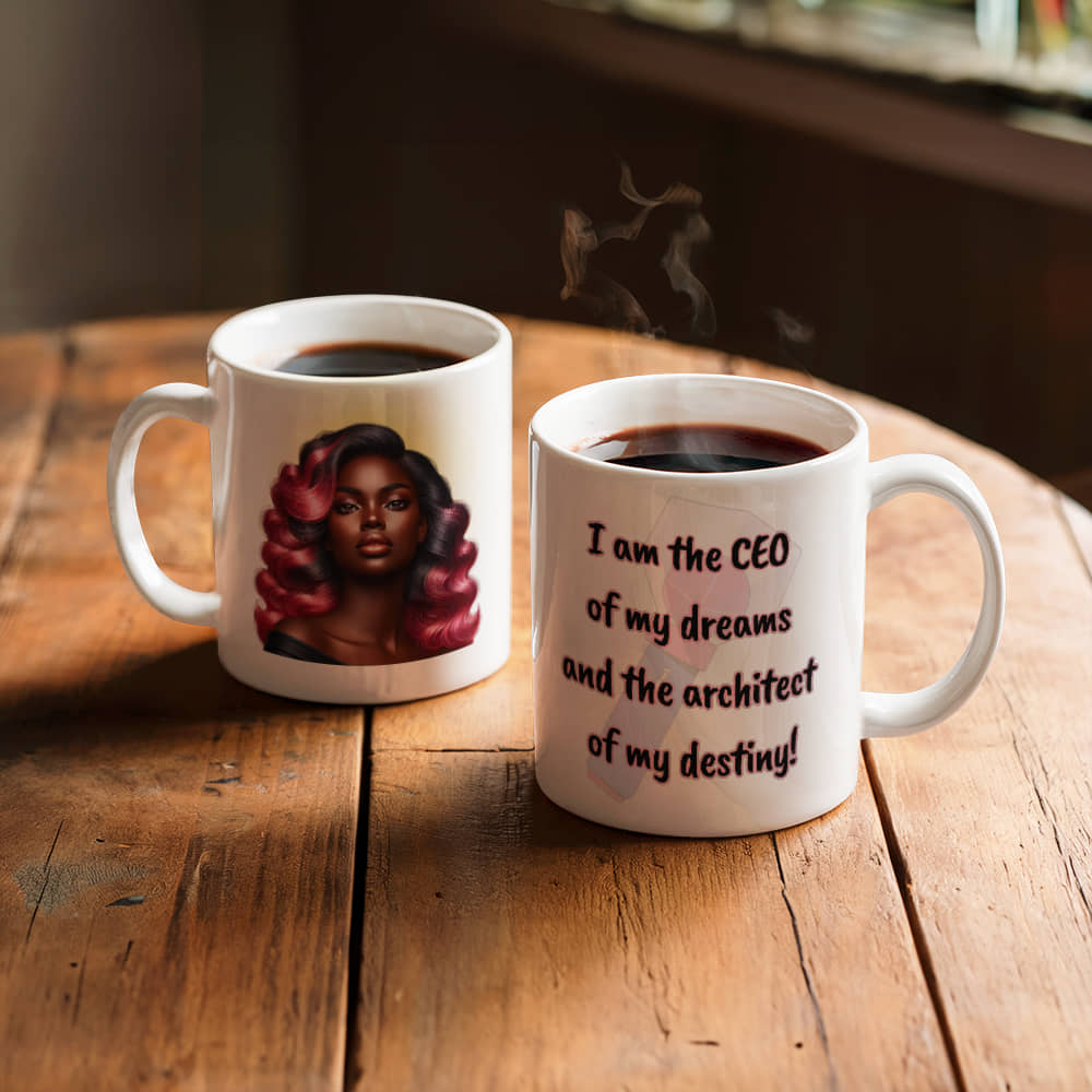 Glam Mug | CEO of Dreams: Empowerment for Visionary Women | White Ceramic Mug