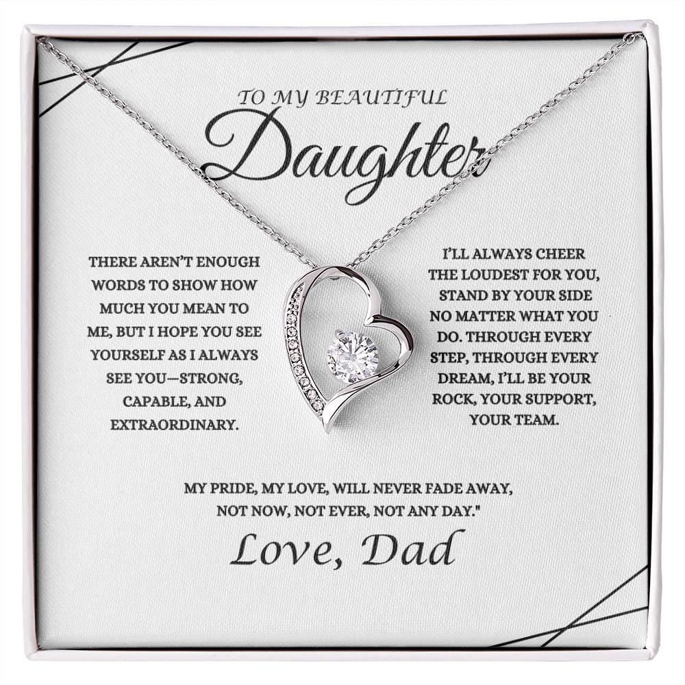 To My Beautiful Daughter - Forever Love Necklace