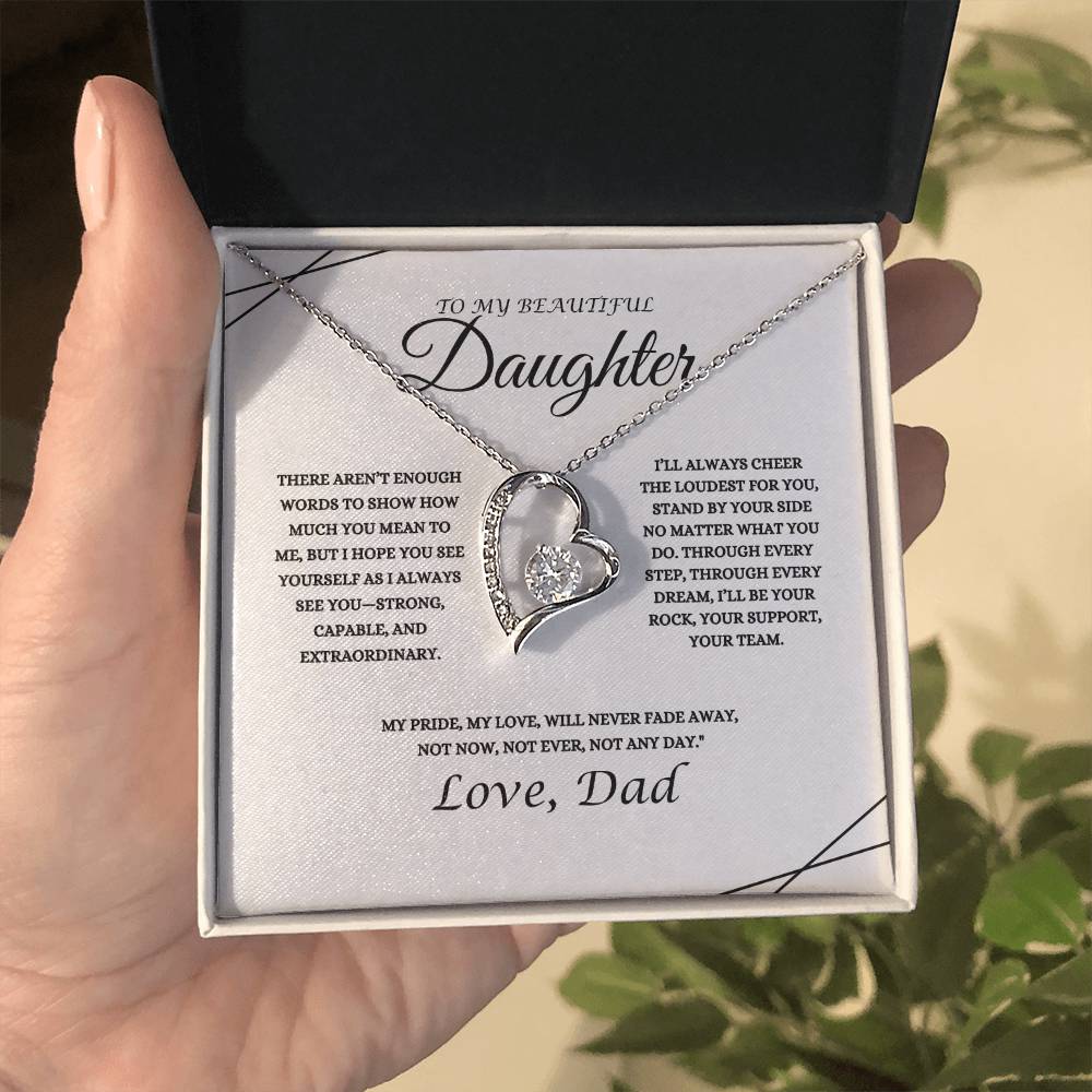 To My Beautiful Daughter - Forever Love Necklace