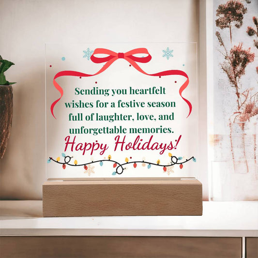 Festive Wishes | Acrylic Square Plaque