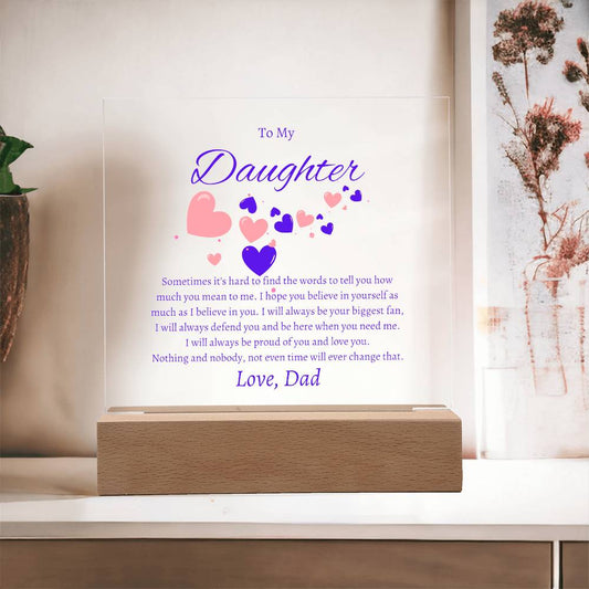 To Daughter From Dad | Acrylic Square Plaque