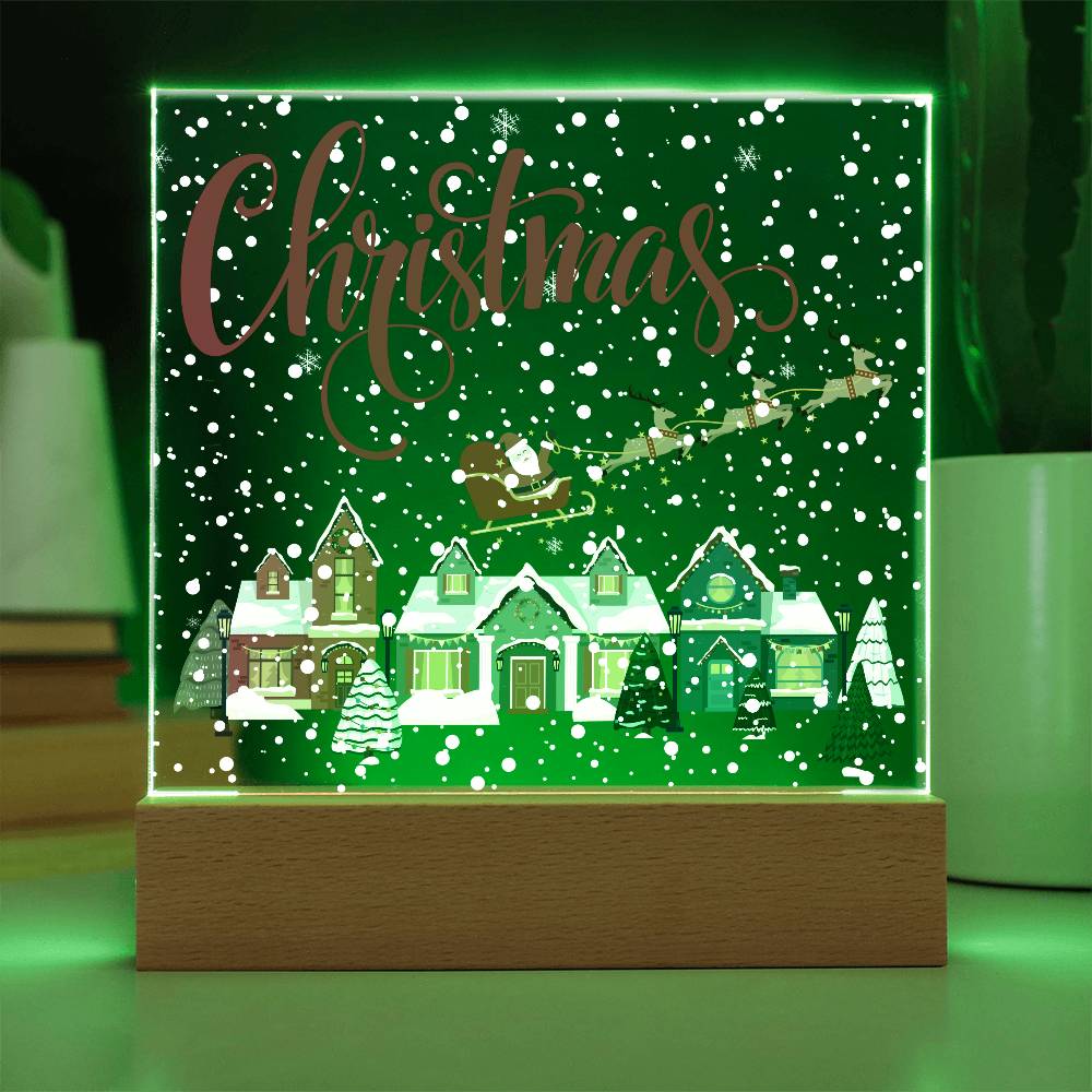 Christmas Town | Acrylic Square Plaque