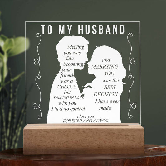 To My Husband | Square Acrylic Plaque