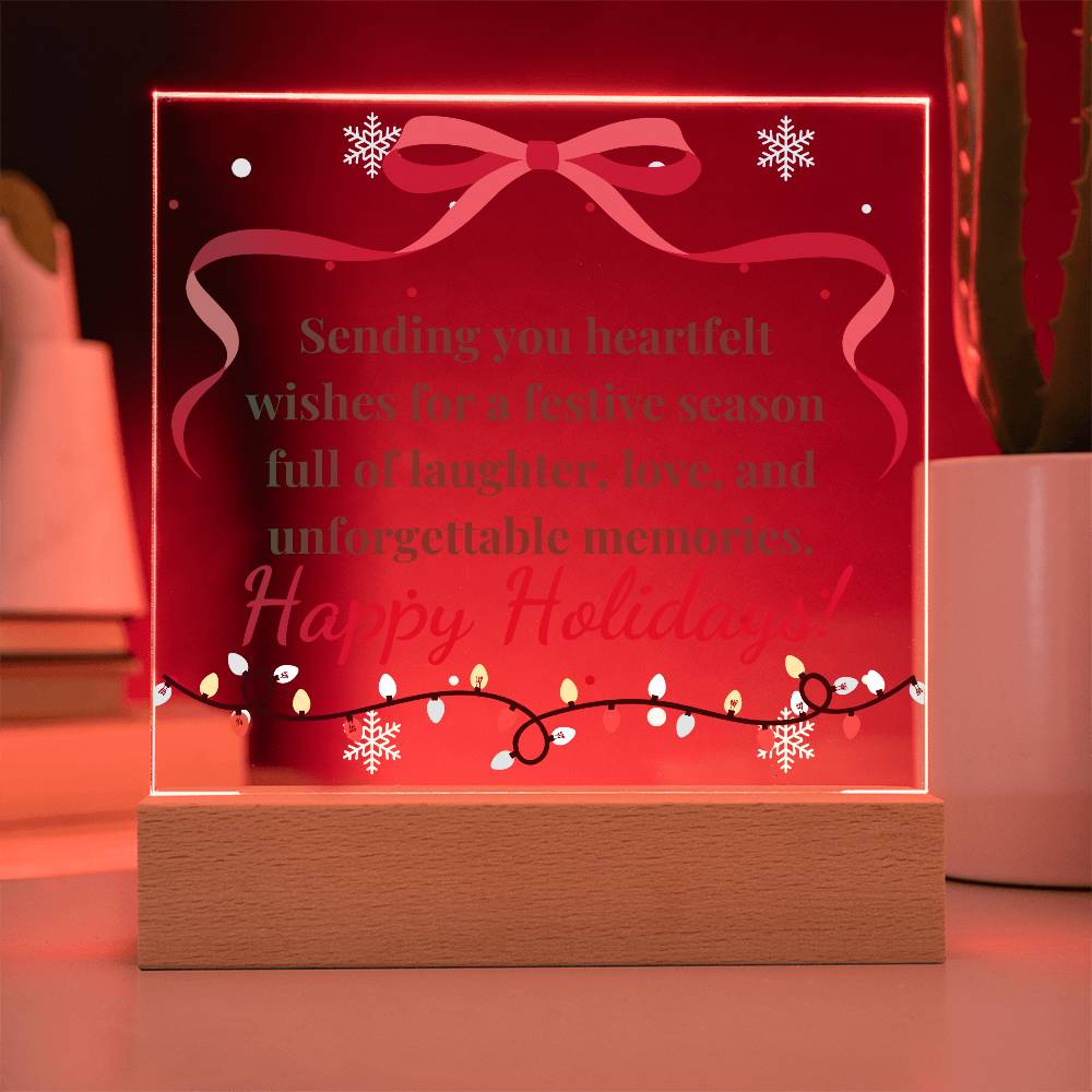 Festive Wishes | Acrylic Square Plaque