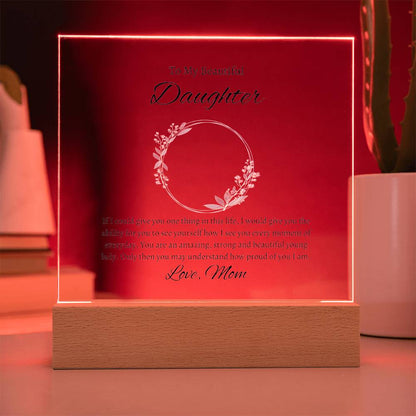 To Beautiful Daughter From Mom | Acrylic Square Plaque