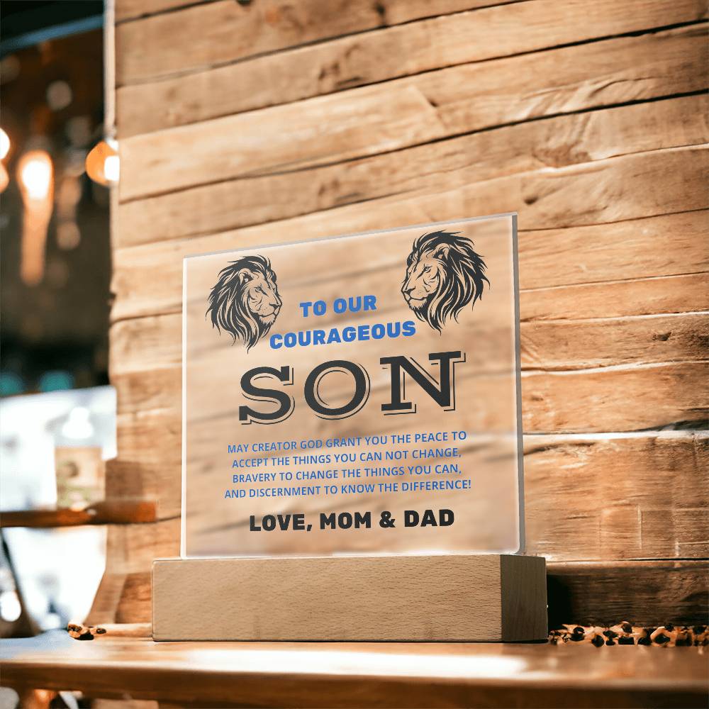 To Our Courageous Son | Acrylic Square Plaque