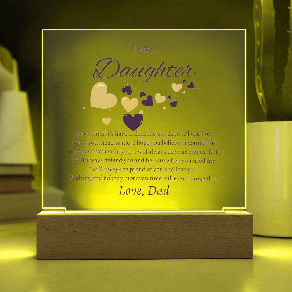 To Daughter From Dad | Acrylic Square Plaque