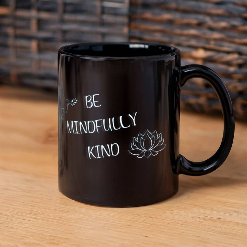 Be Mindfully Kind | Black Ceramic Mug