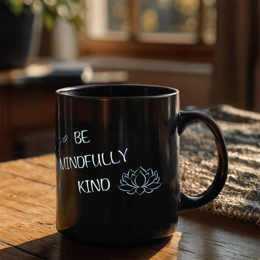 Be Mindfully Kind | Black Ceramic Mug